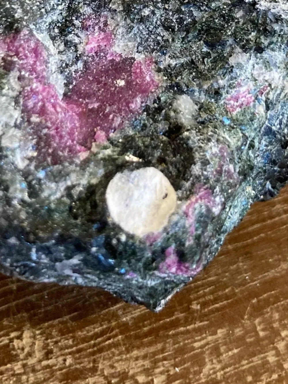 Multicolored Green Purple and Black Stone Rock Chunk Ruby in Zoisite (Anyolite)